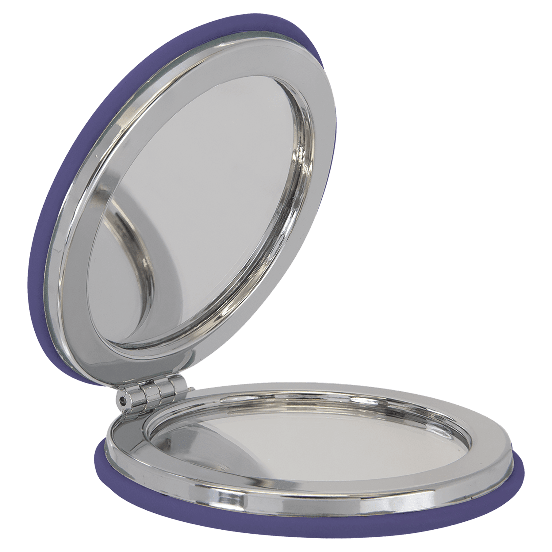 2 1/2" Laserable Leatherette Compact Mirror - JDS