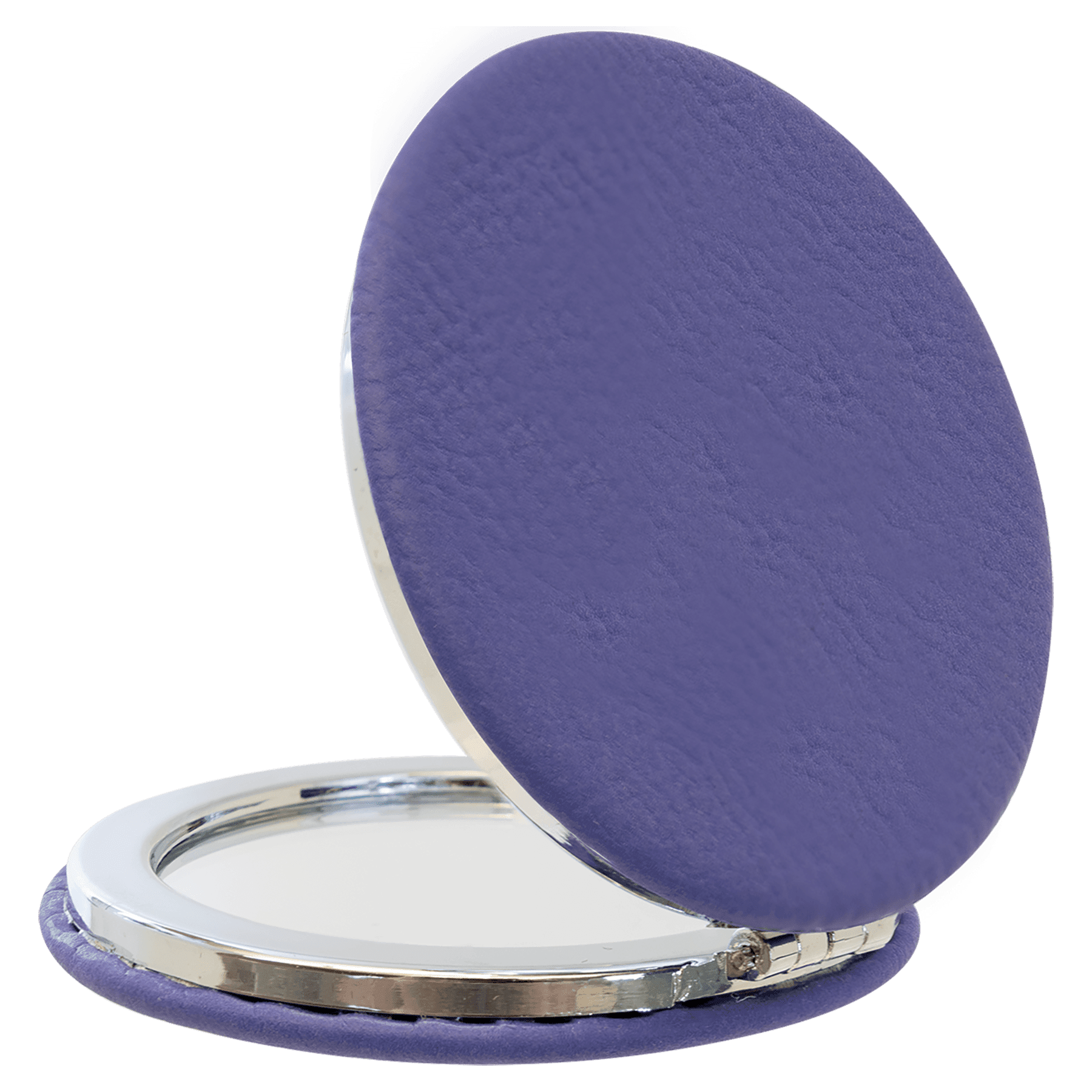 2 1/2" Laserable Leatherette Compact Mirror - JDS