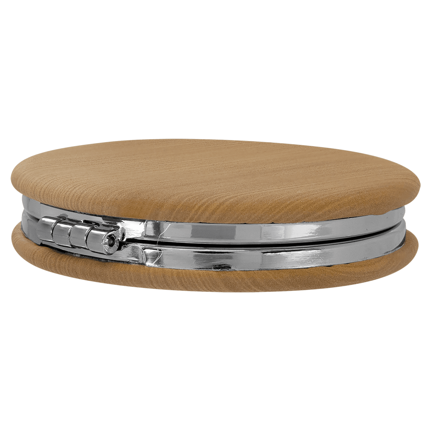 2 1/2" Laserable Leatherette Compact Mirror - JDS