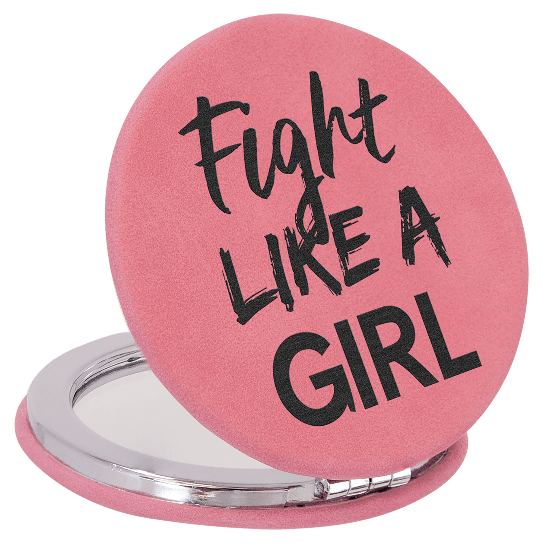 2 1/2" Laserable Leatherette Compact Mirror - JDS