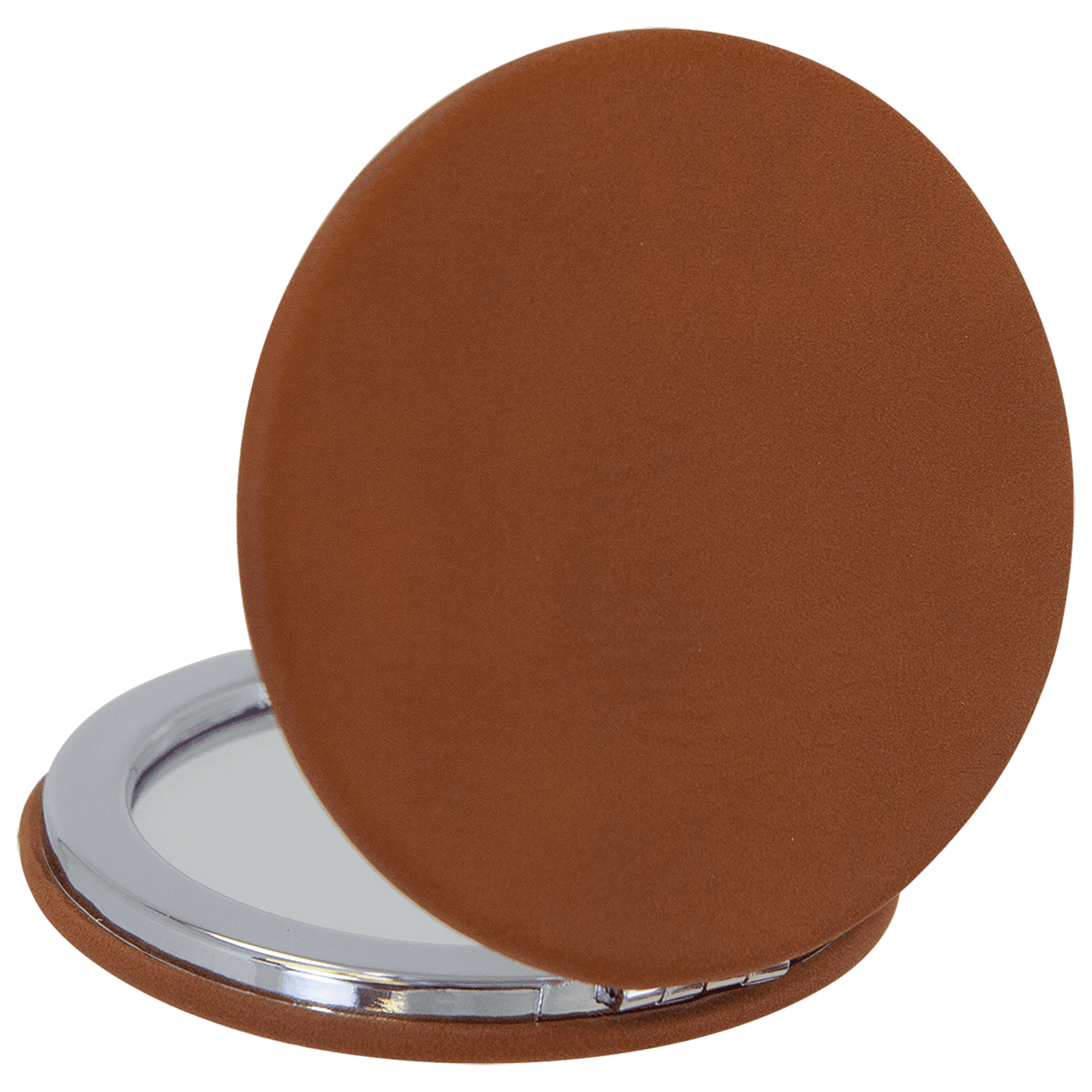 2 1/2" Laserable Leatherette Compact Mirror - JDS