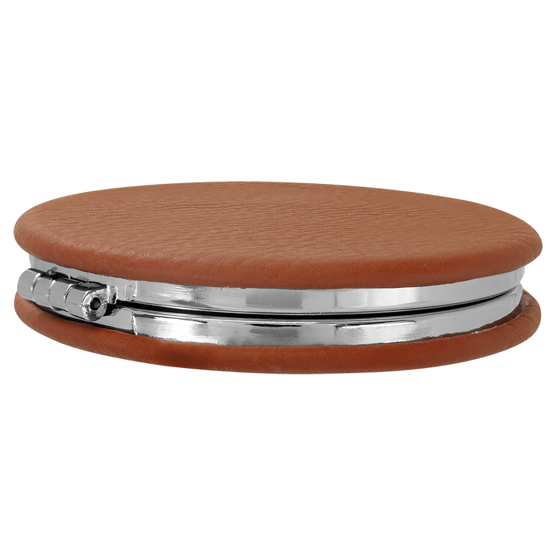 2 1/2" Laserable Leatherette Compact Mirror - JDS