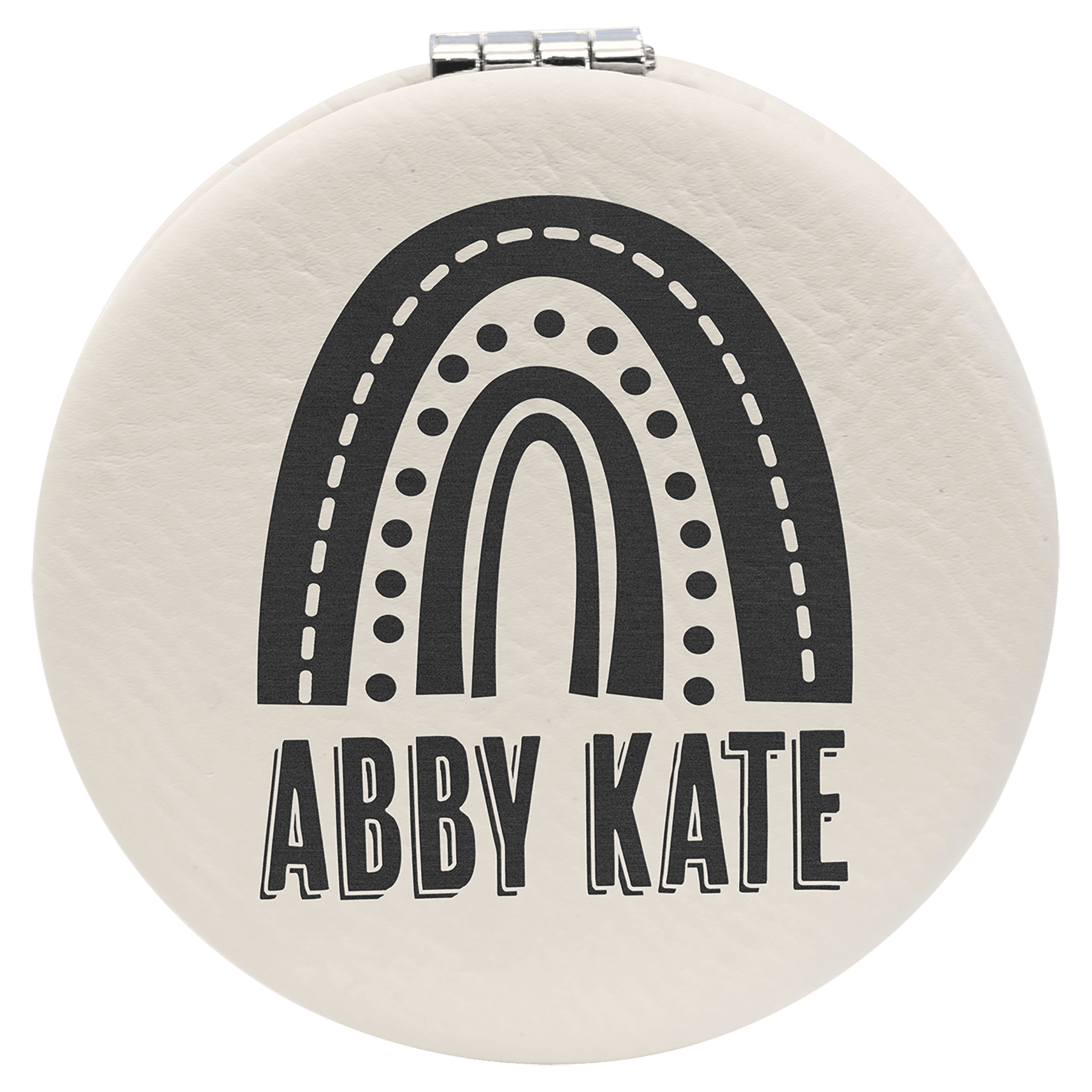 2 1/2" Laserable Leatherette Compact Mirror - JDS