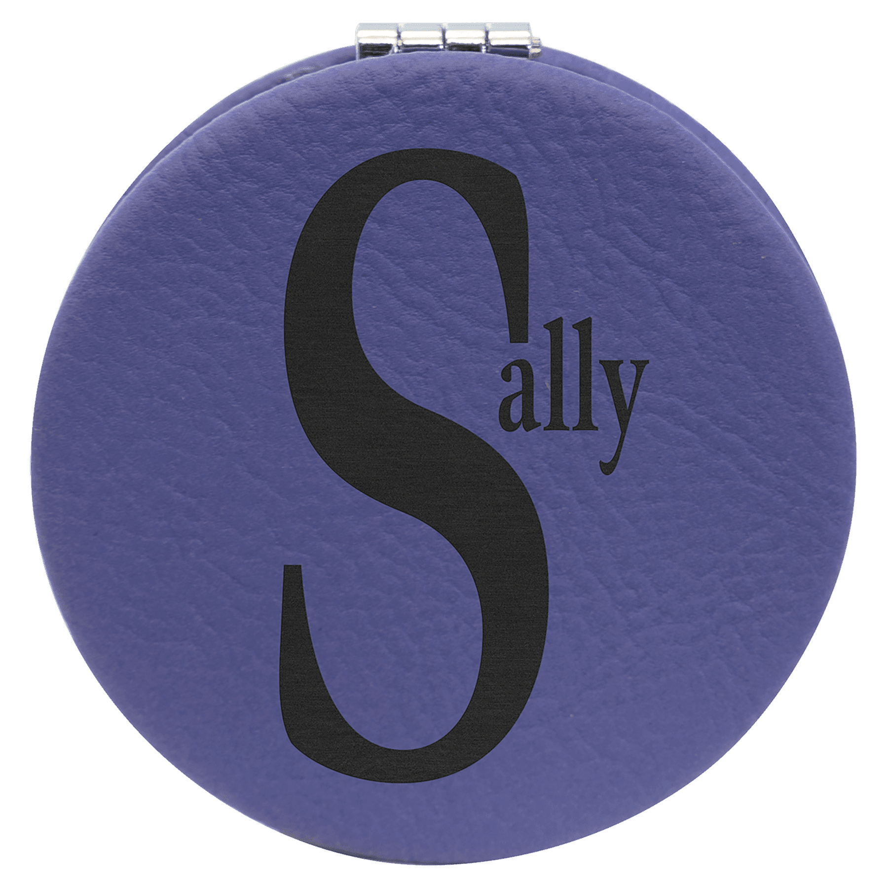 2 1/2" Laserable Leatherette Compact Mirror - JDS