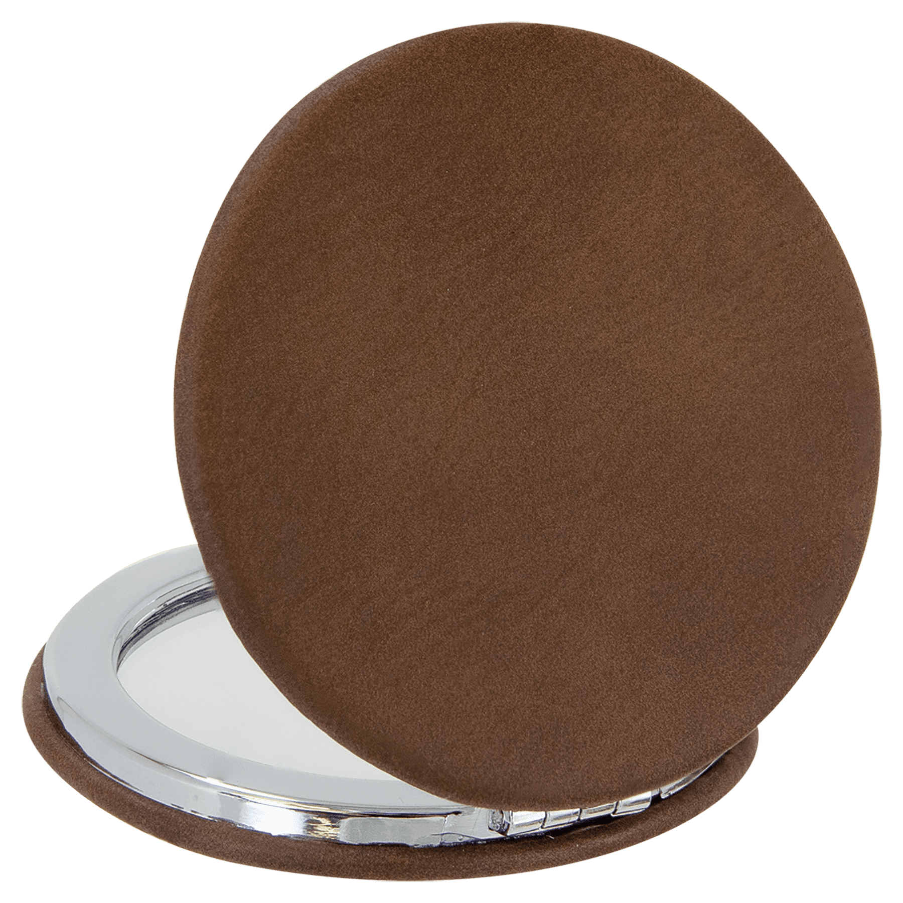2 1/2" Laserable Leatherette Compact Mirror - JDS