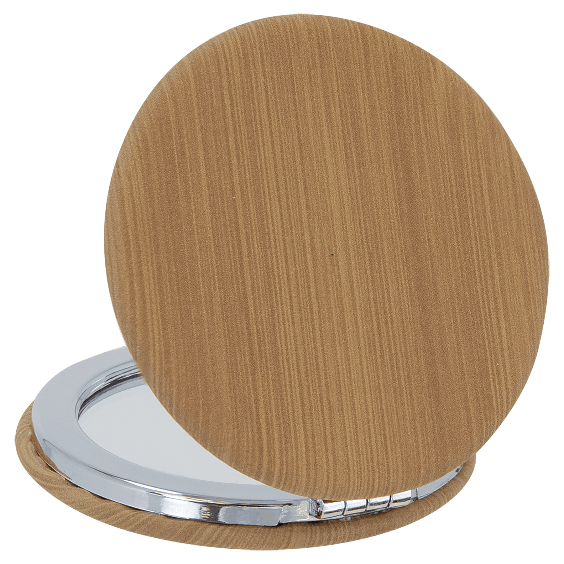 2 1/2" Laserable Leatherette Compact Mirror - JDS