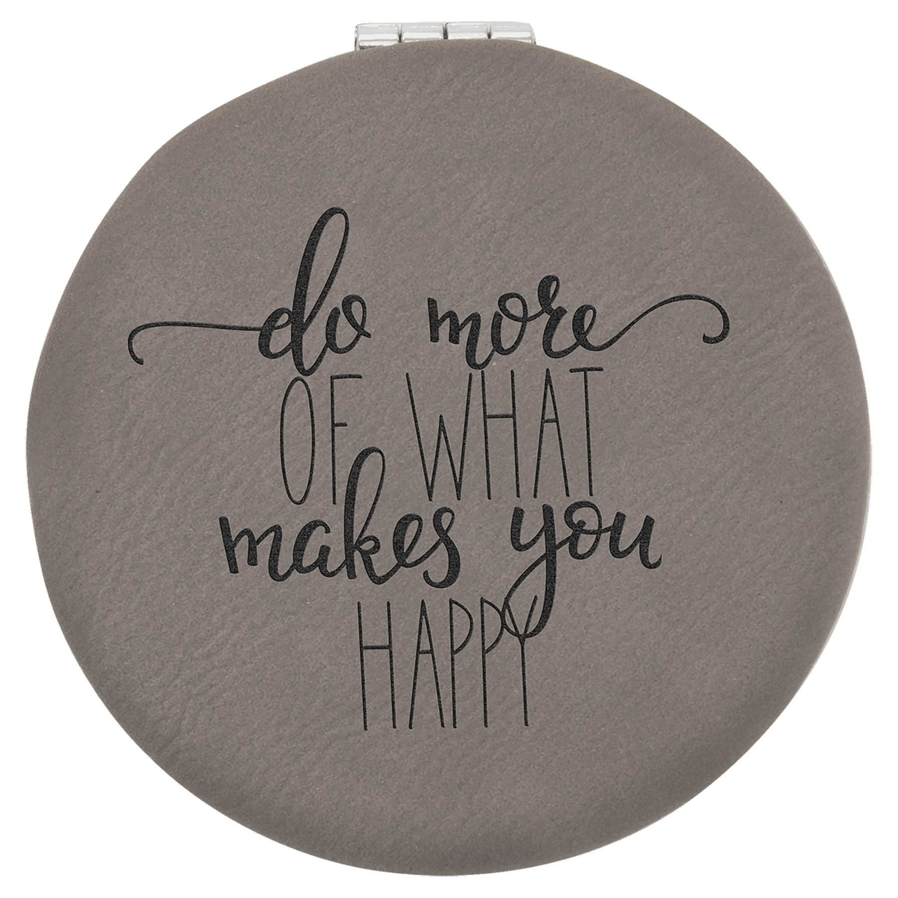 2 1/2" Laserable Leatherette Compact Mirror - JDS