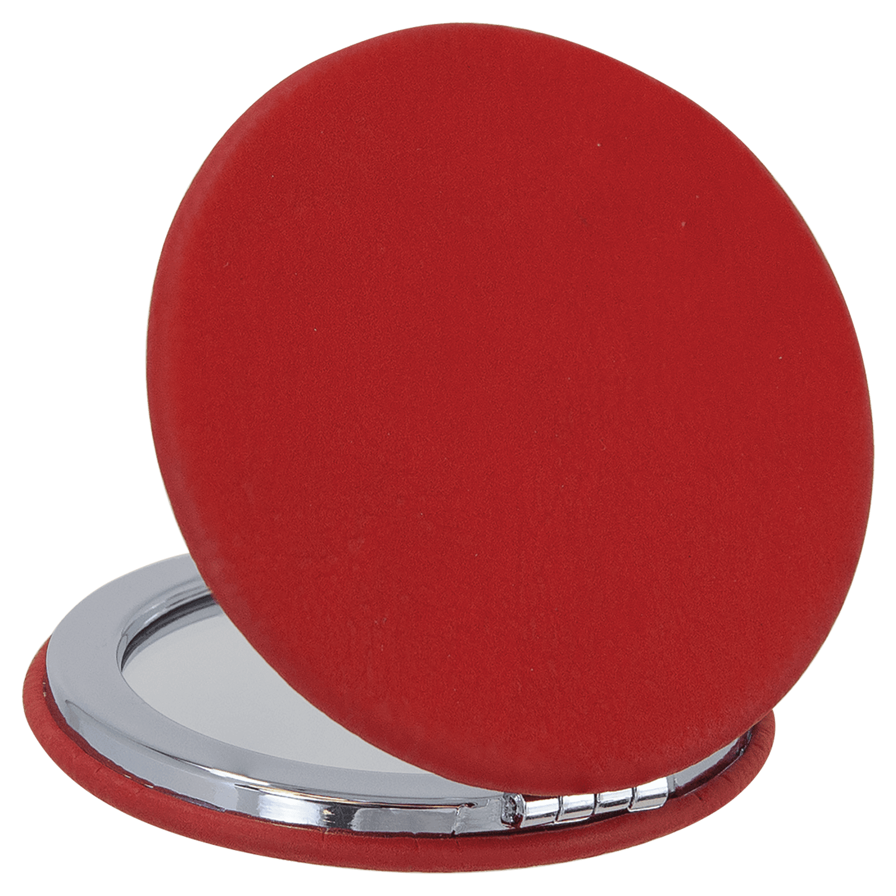 2 1/2" Laserable Leatherette Compact Mirror - JDS