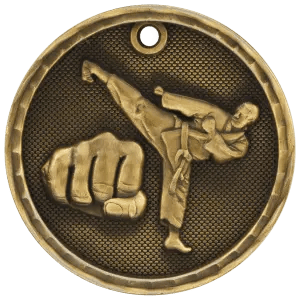 2" Antique 3D Martial Arts Medal - JDS
