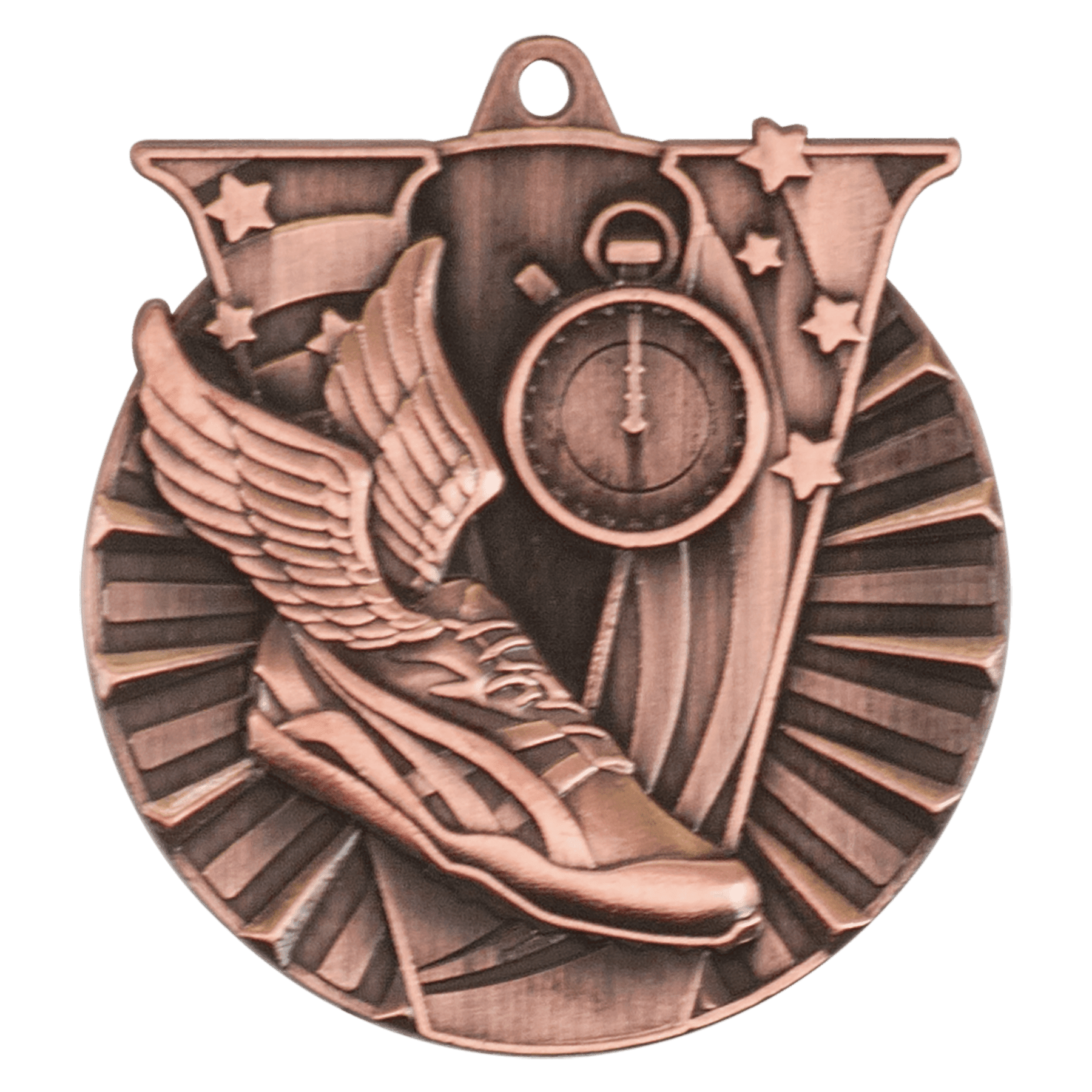 2" Antique Gold Track Victory Medal - JDS