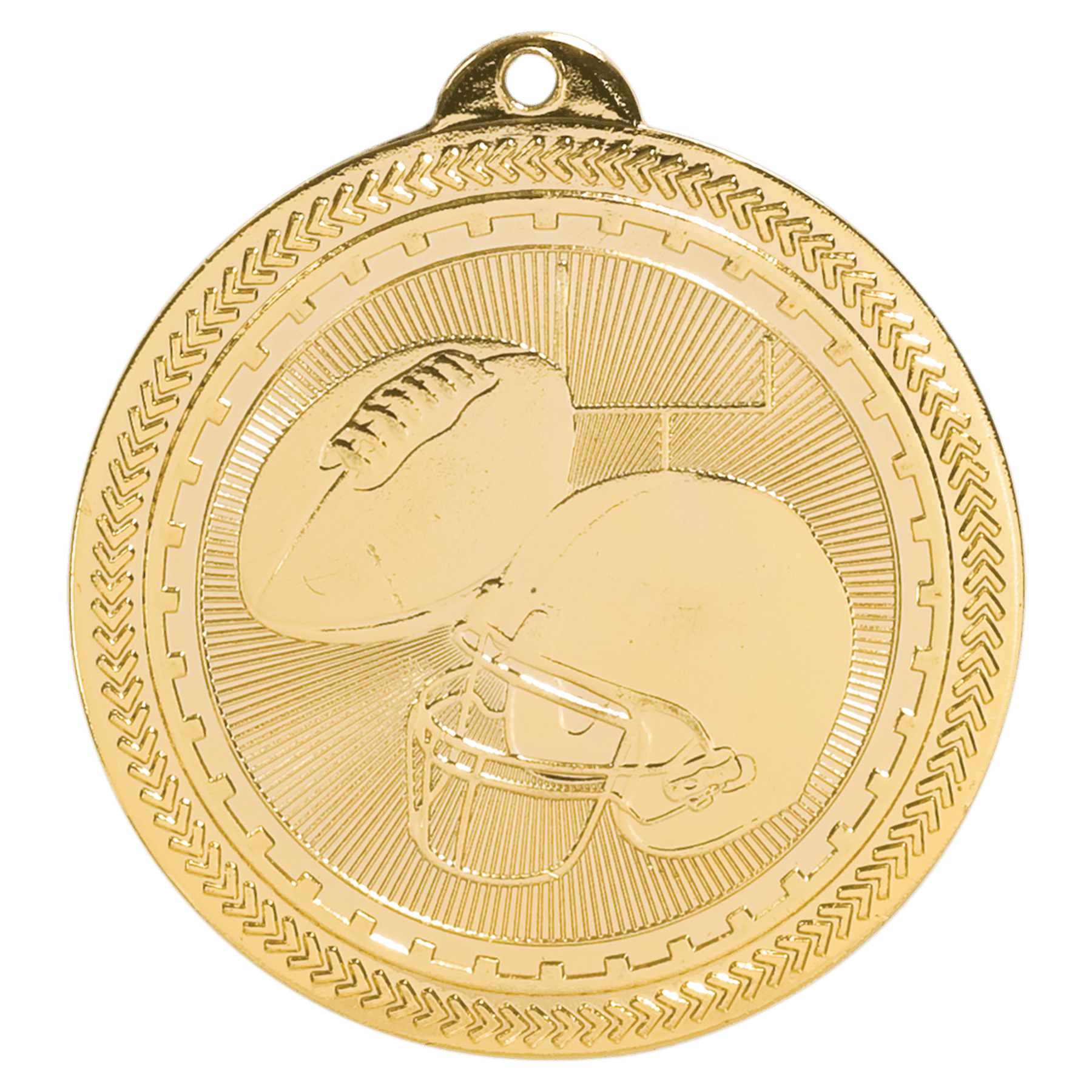 2" Football Laserable BriteLazer Medal - JDS