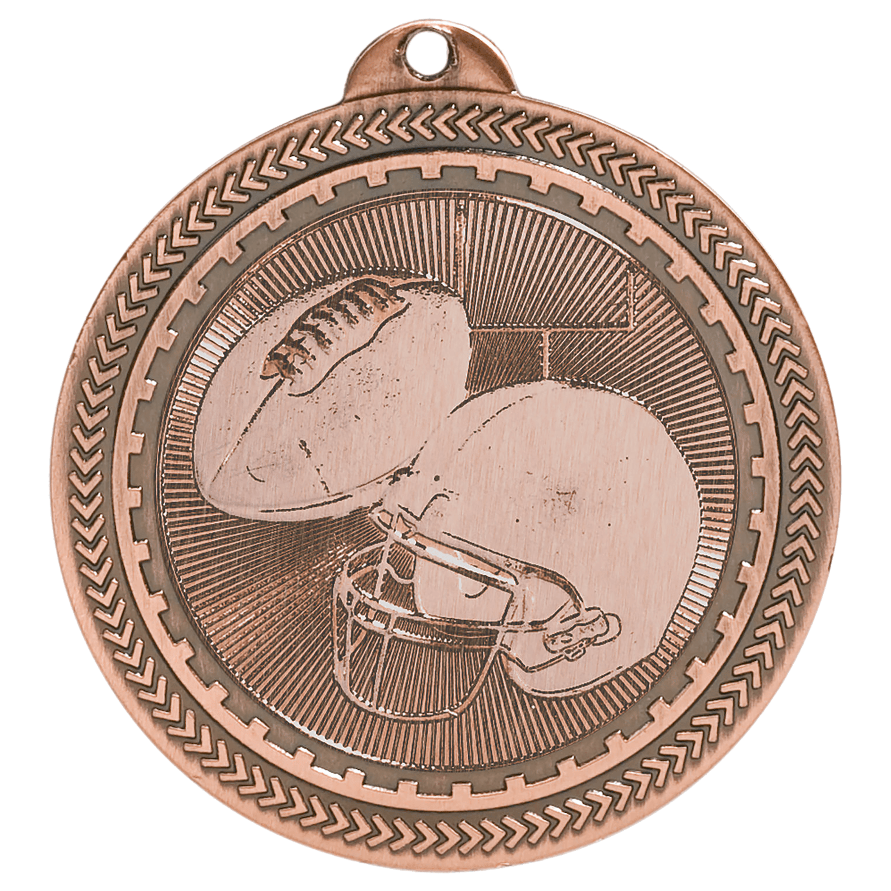2" Football Laserable BriteLazer Medal - JDS