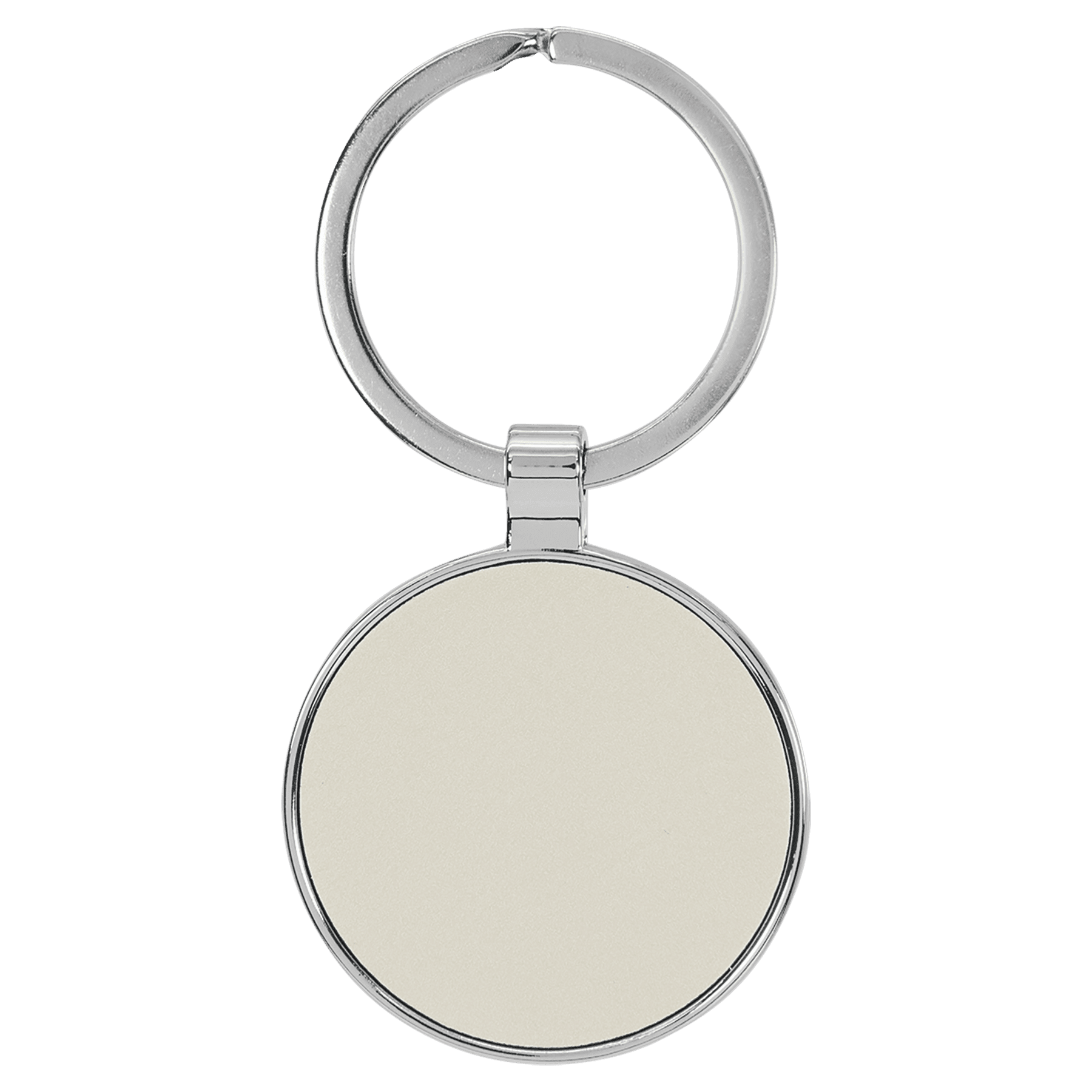 1 1/2" Laserable Leatherette/Metal Round Keychain - JDS