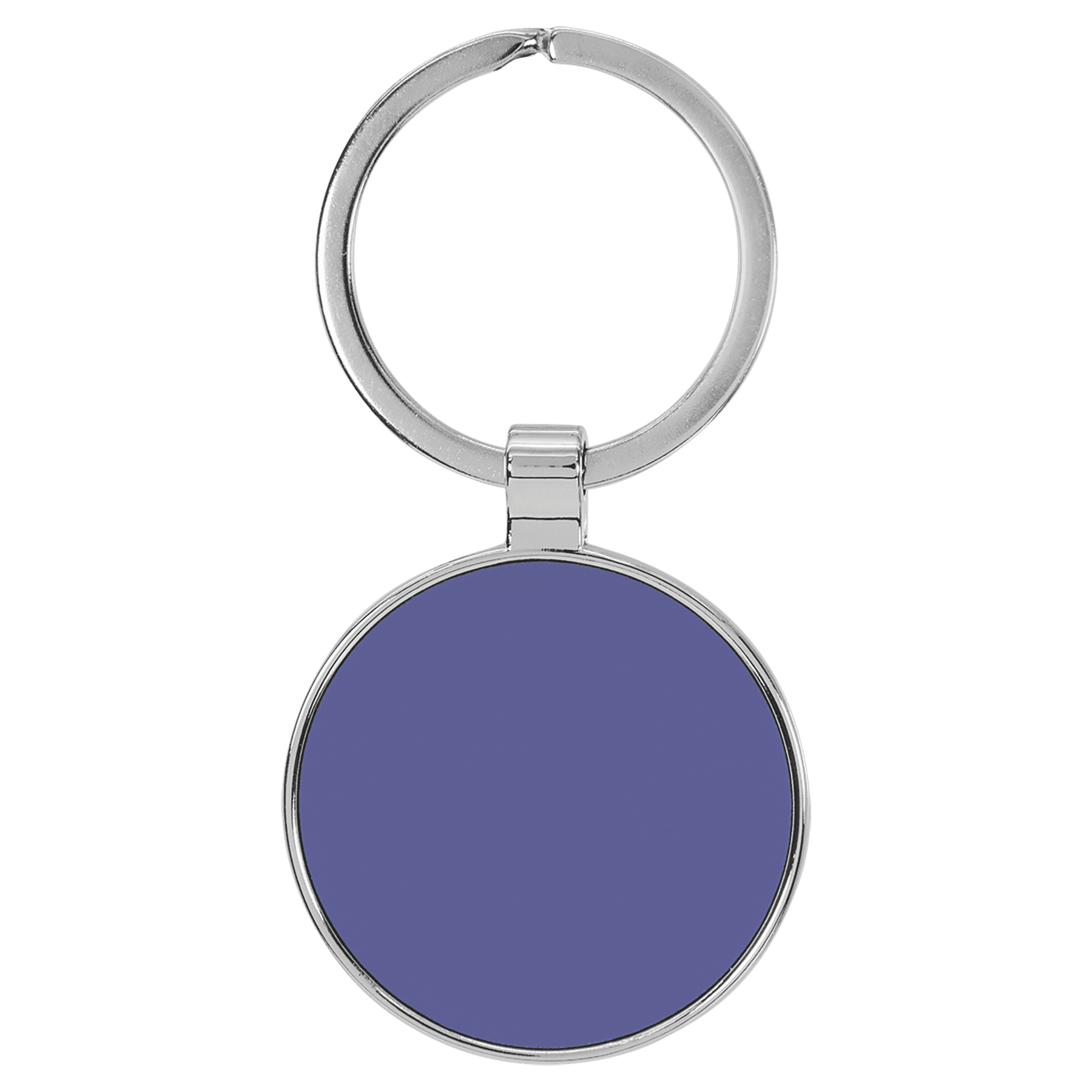 1 1/2" Laserable Leatherette/Metal Round Keychain - JDS