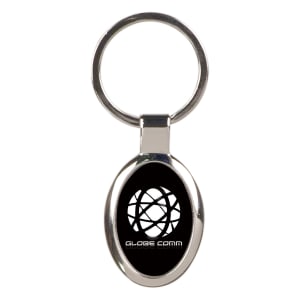1 1/8" x 1 5/8" Black Laserable Oval Keychain - GFT093 - Austin Print Co.