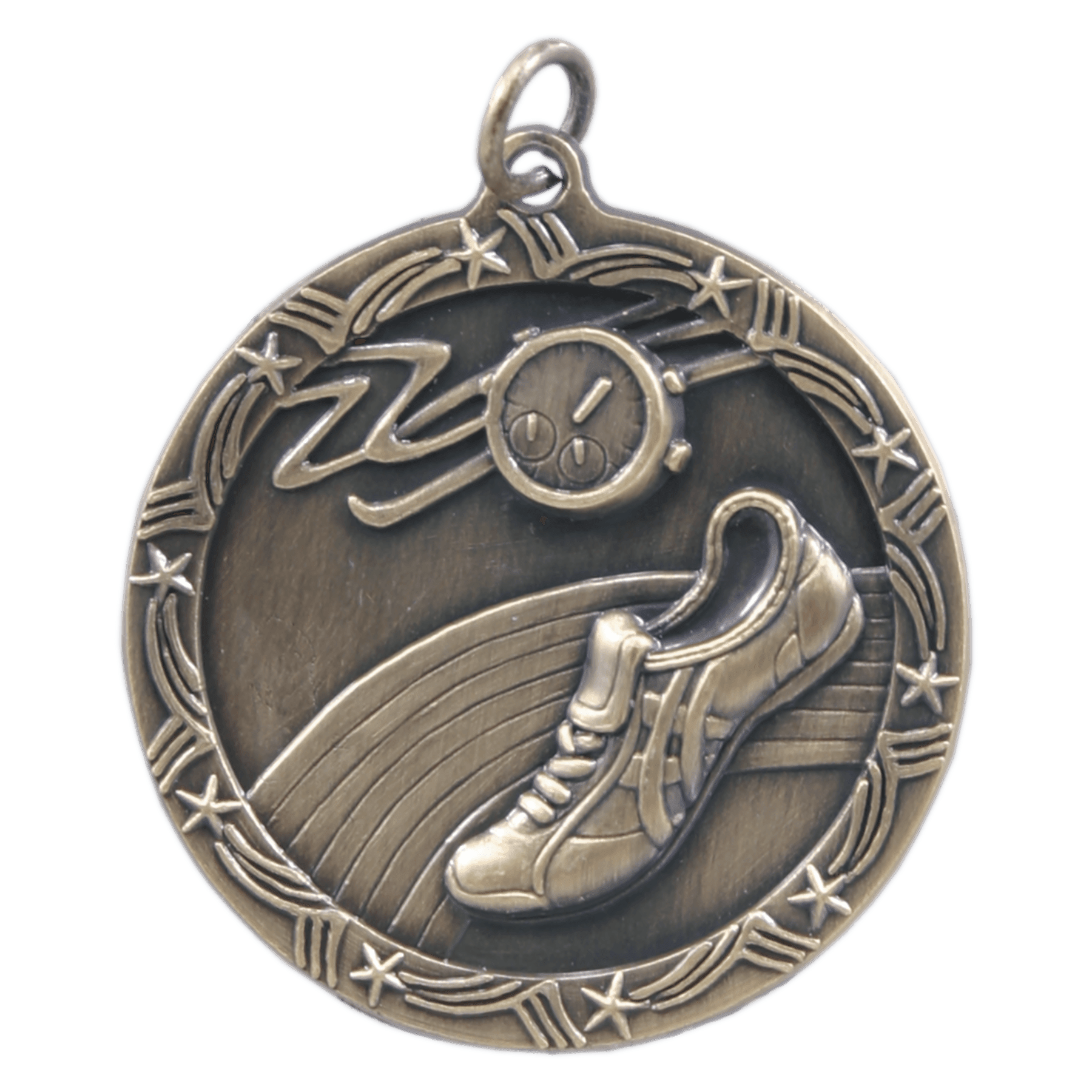 1 3/4" Antique Track Shooting Star Medal - JDS
