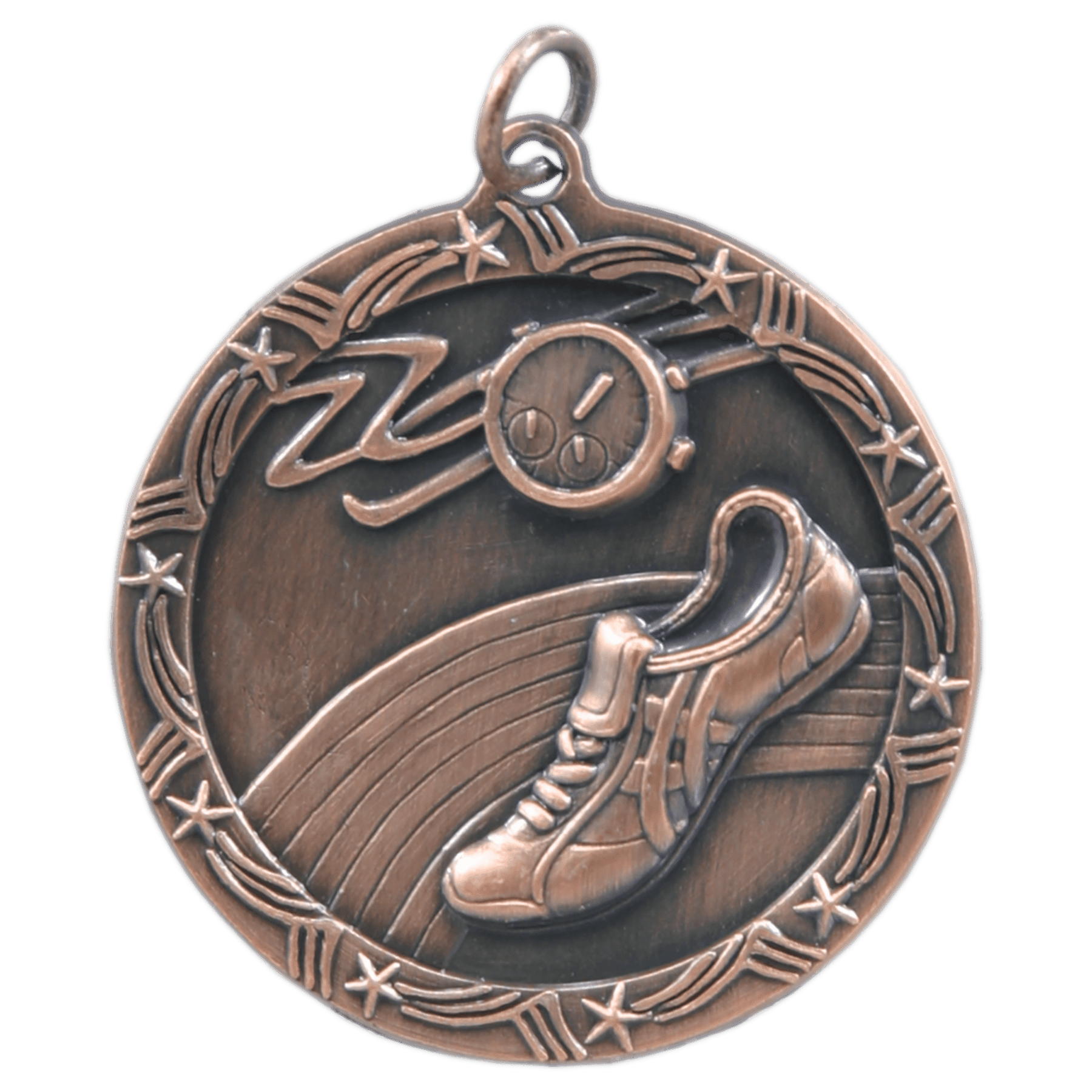 1 3/4" Antique Track Shooting Star Medal - JDS