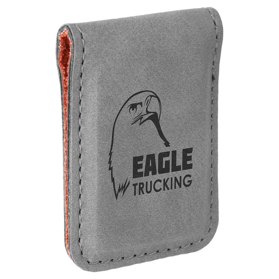1 3/4" x 2 1/2" Laserable Leatherette Money Clip - JDS