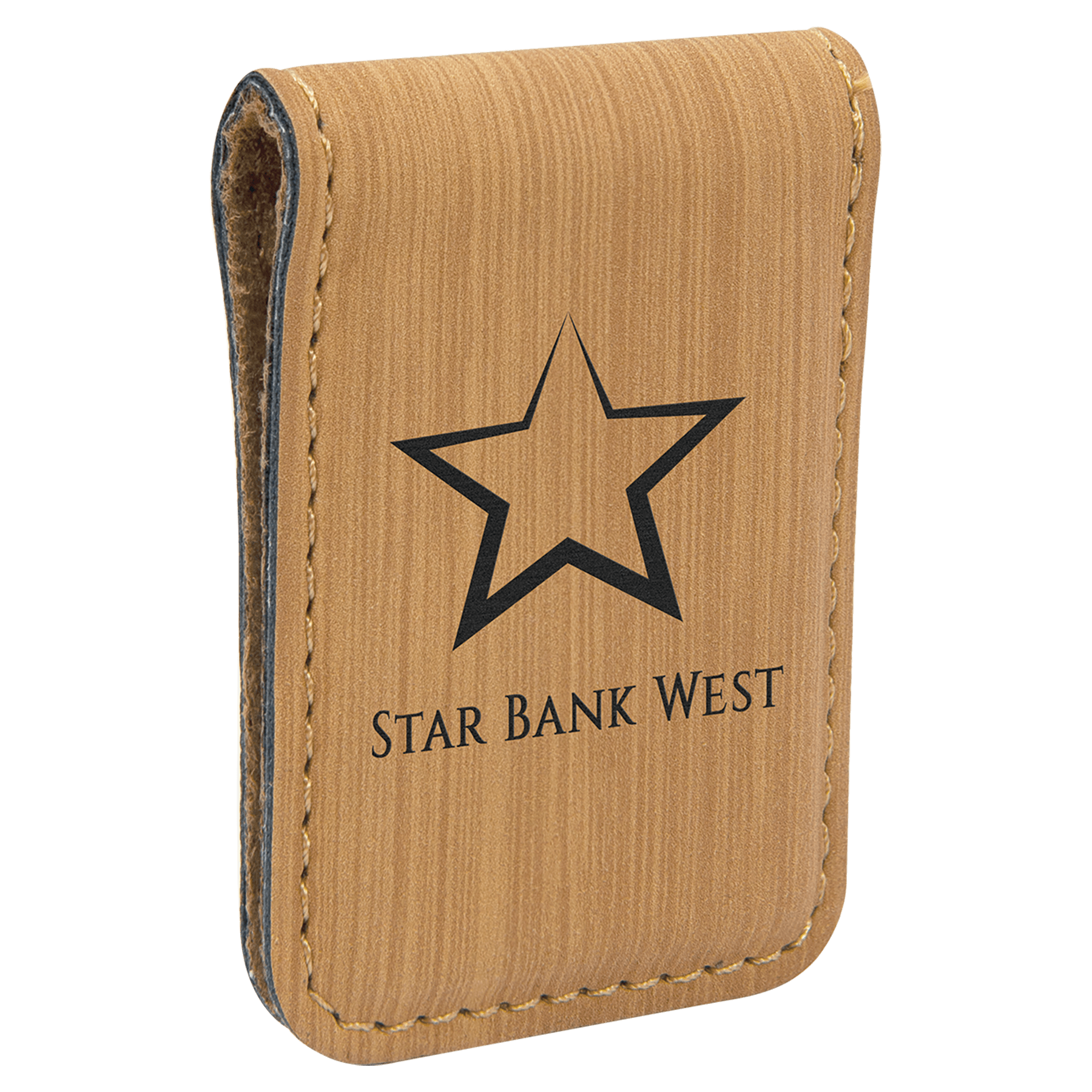 1 3/4" x 2 1/2" Laserable Leatherette Money Clip - JDS