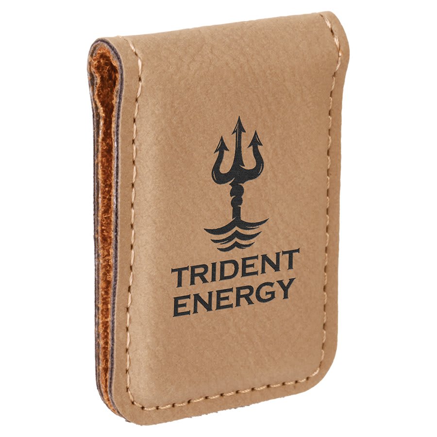 1 3/4" x 2 1/2" Laserable Leatherette Money Clip - JDS