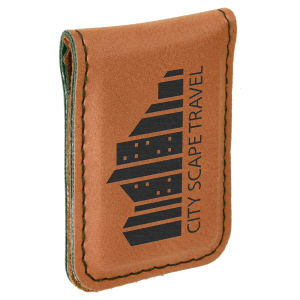 1 3/4" x 2 1/2" Rawhide Laserable Leatherette Money Clip - GFT664 - Austin Print Co.