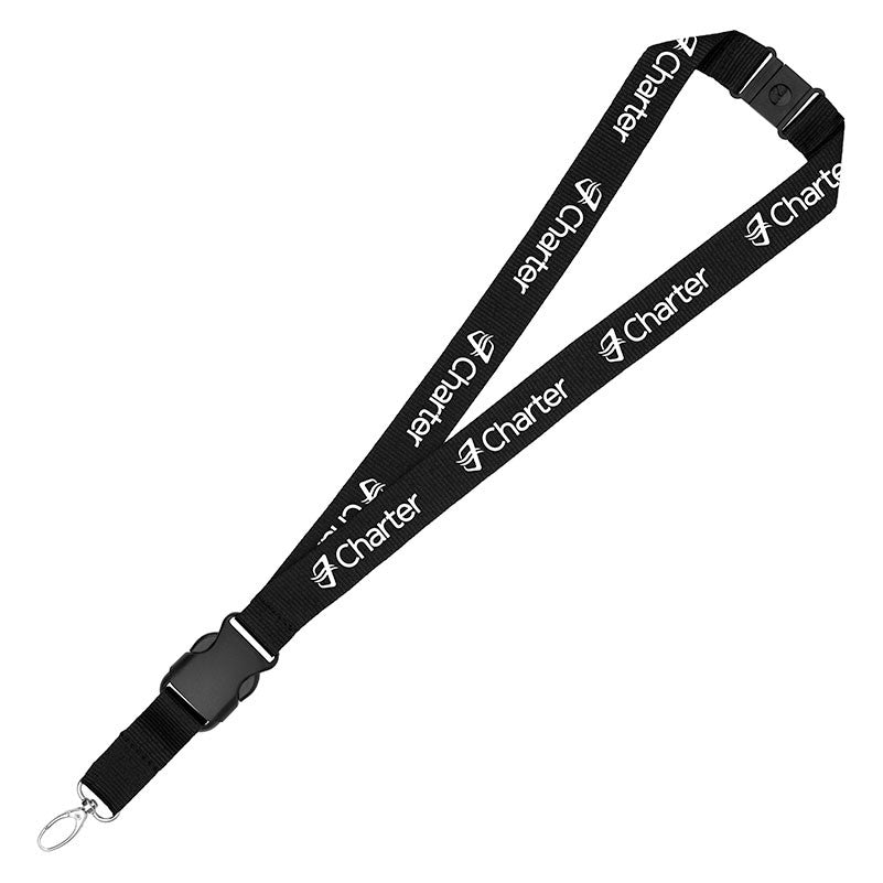 1" Eco Friendly rPET Lanyard w/Buckle and Safety Breakaway - Austin Print Co