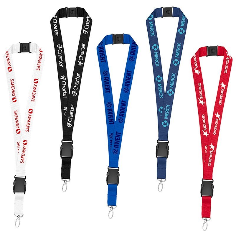 1" Eco Friendly rPET Lanyard w/Buckle and Safety Breakaway - Austin Print Co