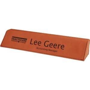 10 1/2" Rawhide Laserable Leatherette Desk Wedge - LLW4210 - JDS