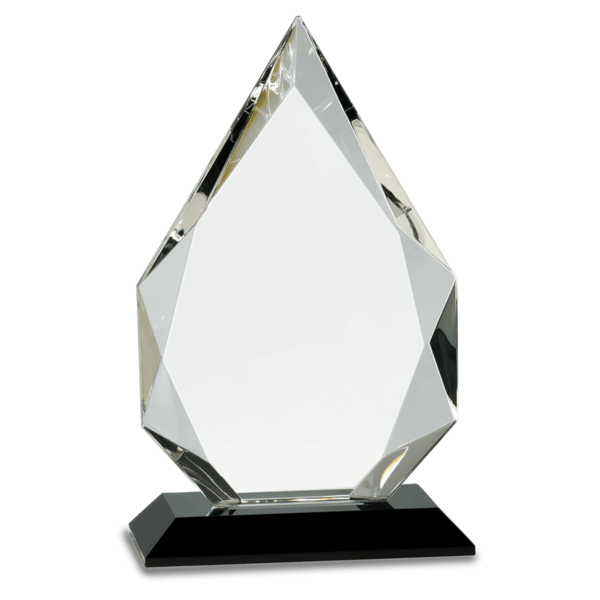 10" Diamond Crystal on Black Pedestal Base - Austin Print Co.