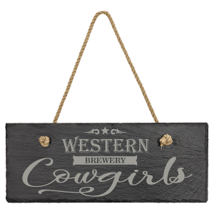 10" x 4" Rectangle Slate Decor with Hanger String - SLT030 - Austin Print Co.