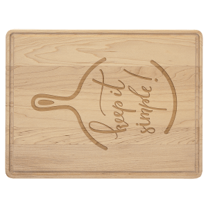 11 1/2" x 8 3/4" Maple Cutting Board with Drip Ring - GFT482 - Austin Print Co.