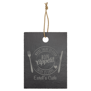 11 1/2" x 8 3/4" Rectangle Slate Cutting Board with Hanger String - SLT061 - Austin Print Co.