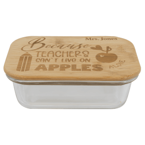 12 oz. Rectangle Glass Container with Bamboo Lid - GSC101 - Austin Print Co.
