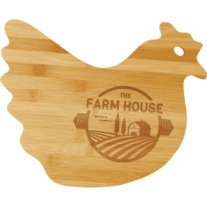 13 1/2" x 10 7/8" Bamboo Hen Shaped Cutting Board - GFT131 - Austin Print Co.