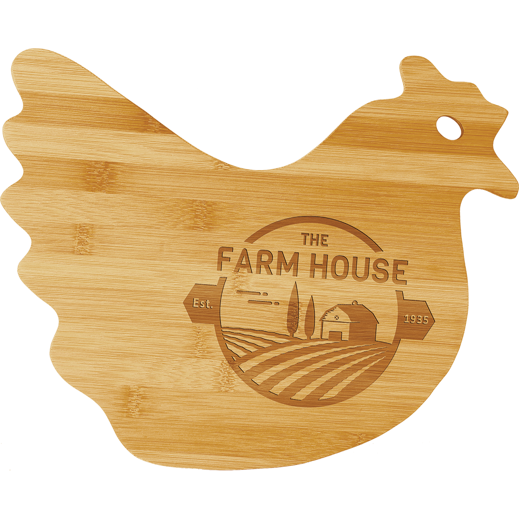 13 1/2" x 10 7/8" Bamboo Hen Shaped Cutting Board - JDS