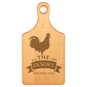 13 1/2" x 7" Maple Paddle Shaped Cutting Board - GFT163 - Austin Print Co.