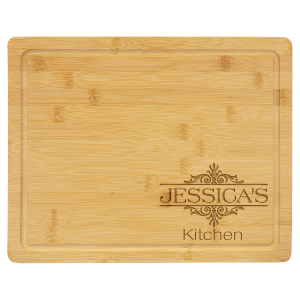 13 3/4" x 11" Bamboo Cutting Board with Drip Ring - GFT443 - Austin Print Co.