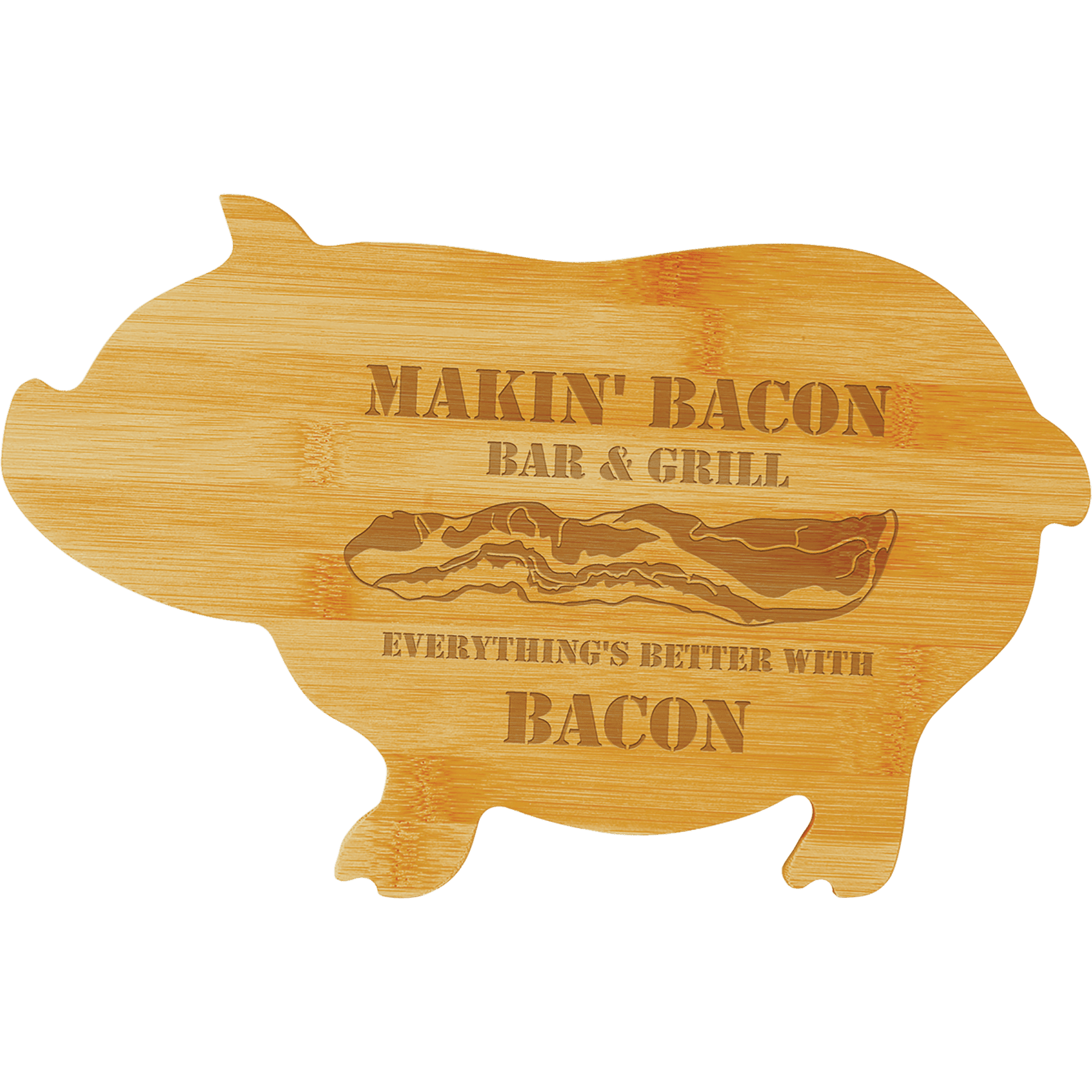 13 3/4" x 8 3/4" Bamboo Pig Shaped Cutting Board - JDS
