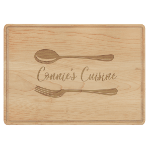 13 3/4" x 9 3/4" Maple Cutting Board with Drip Ring - GFT483 - Austin Print Co.