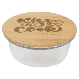 13 oz. Round Glass Container with Bamboo Lid - GSC301 - Austin Print Co.