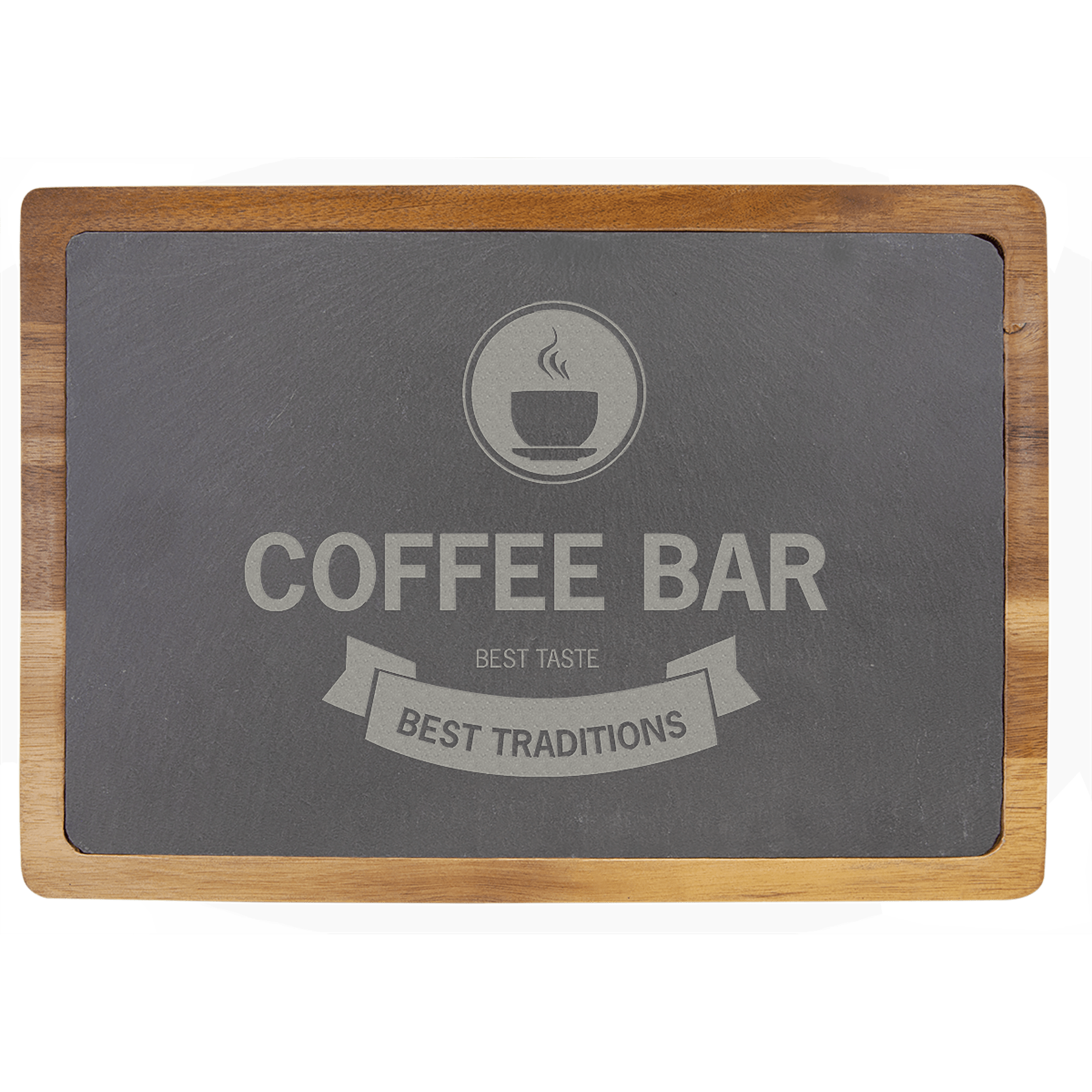 13" x 9" Acacia Wood/Slate Cutting Board - JDS