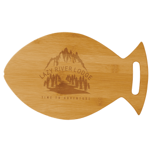 14" x 8 1/2" Bamboo Fish Shaped Cutting Board - GFT134 - Austin Print Co.