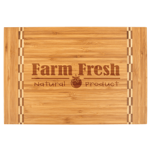 15" x 10 1/4" Bamboo Cutting Board with Butcher Block Inlay - GFT471 - Austin Print Co.
