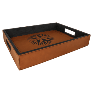 16" x 12" Rawhide Laserable Leatherette Serving Tray - GFT1171 - Austin Print Co.