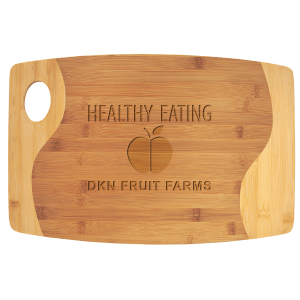 17 3/4" x 11 3/4" Bamboo Two Tone Cutting Board with Handle - GFT892 - Austin Print Co.