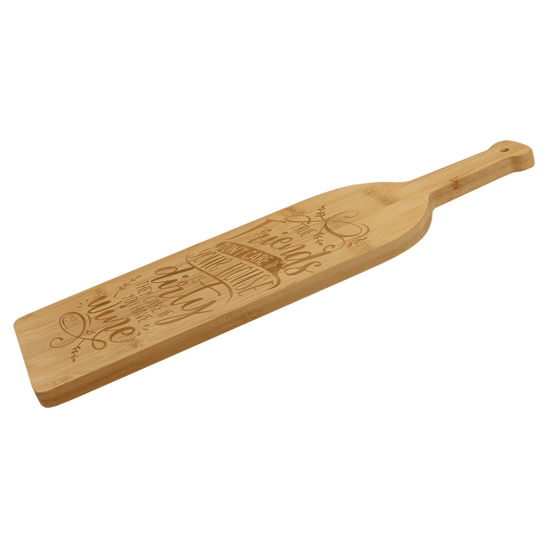 17" x 5 1/4" Bamboo Wine Bottle Cutting Board - JDS