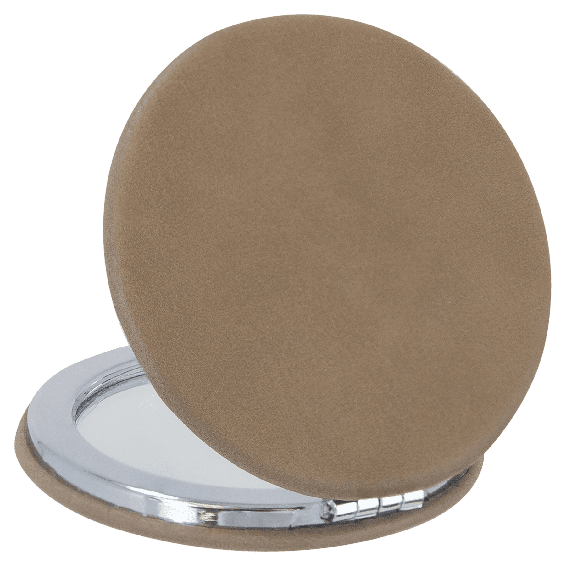 2 1/2" Laserable Leatherette Compact Mirror - JDS