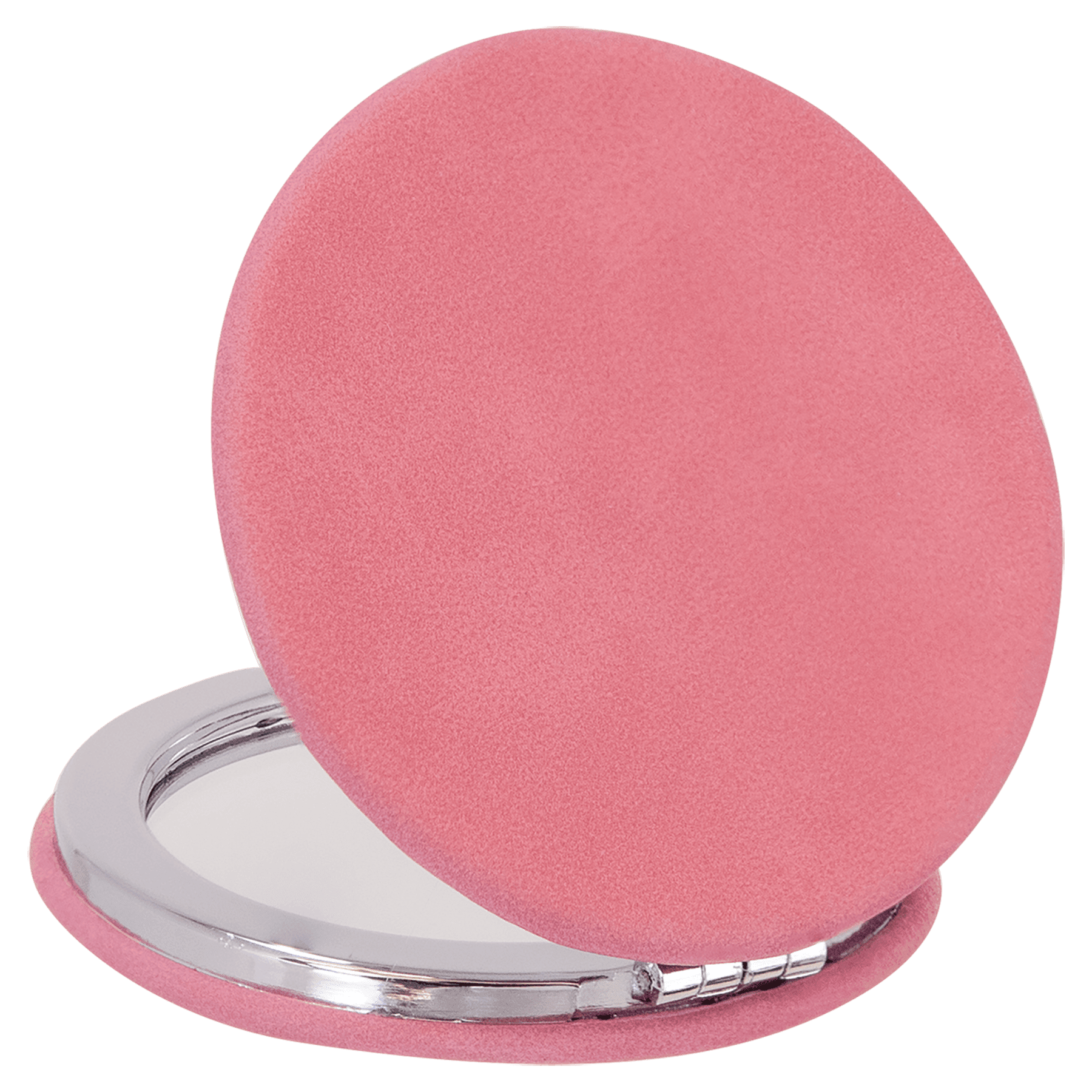 2 1/2" Laserable Leatherette Compact Mirror - JDS
