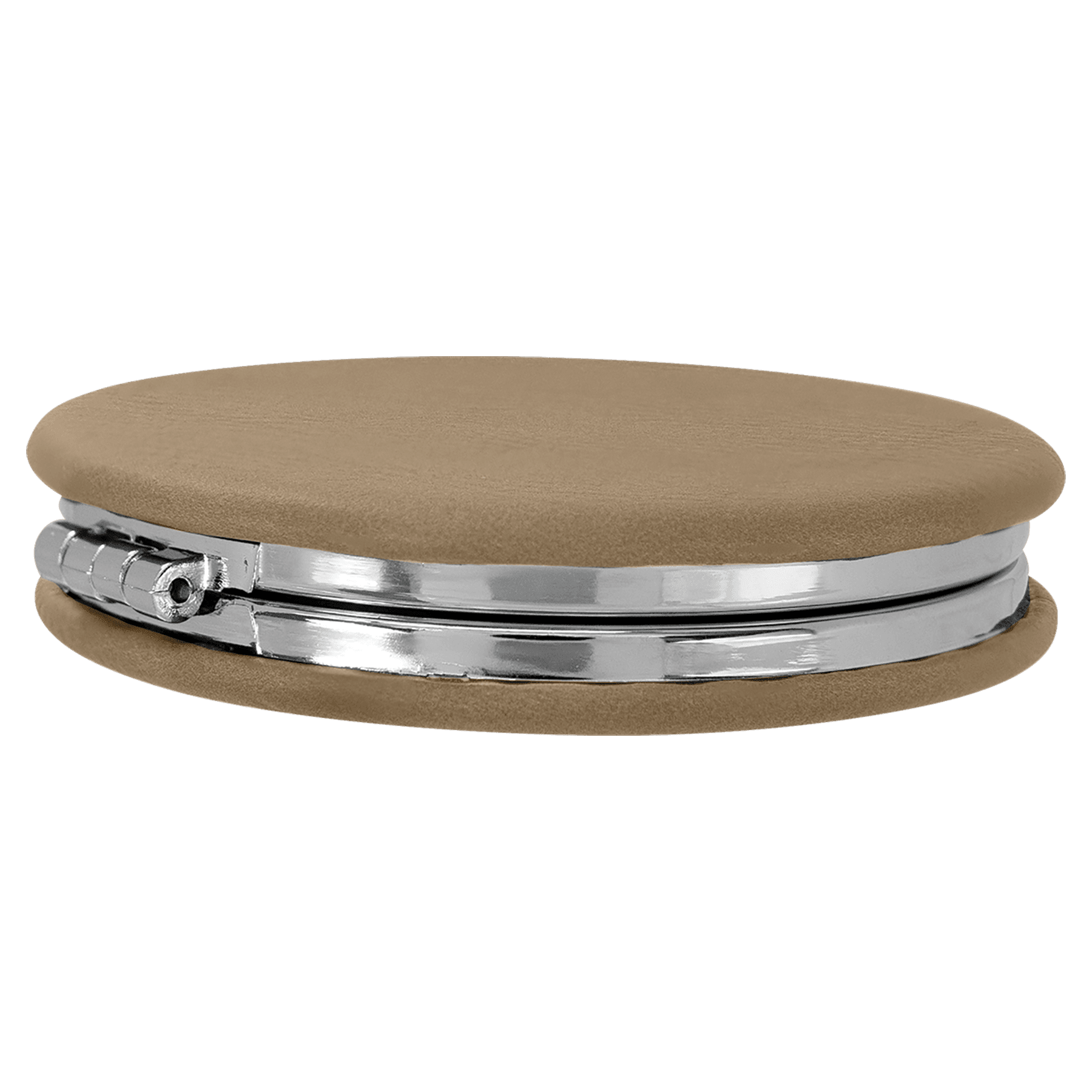 2 1/2" Laserable Leatherette Compact Mirror - JDS