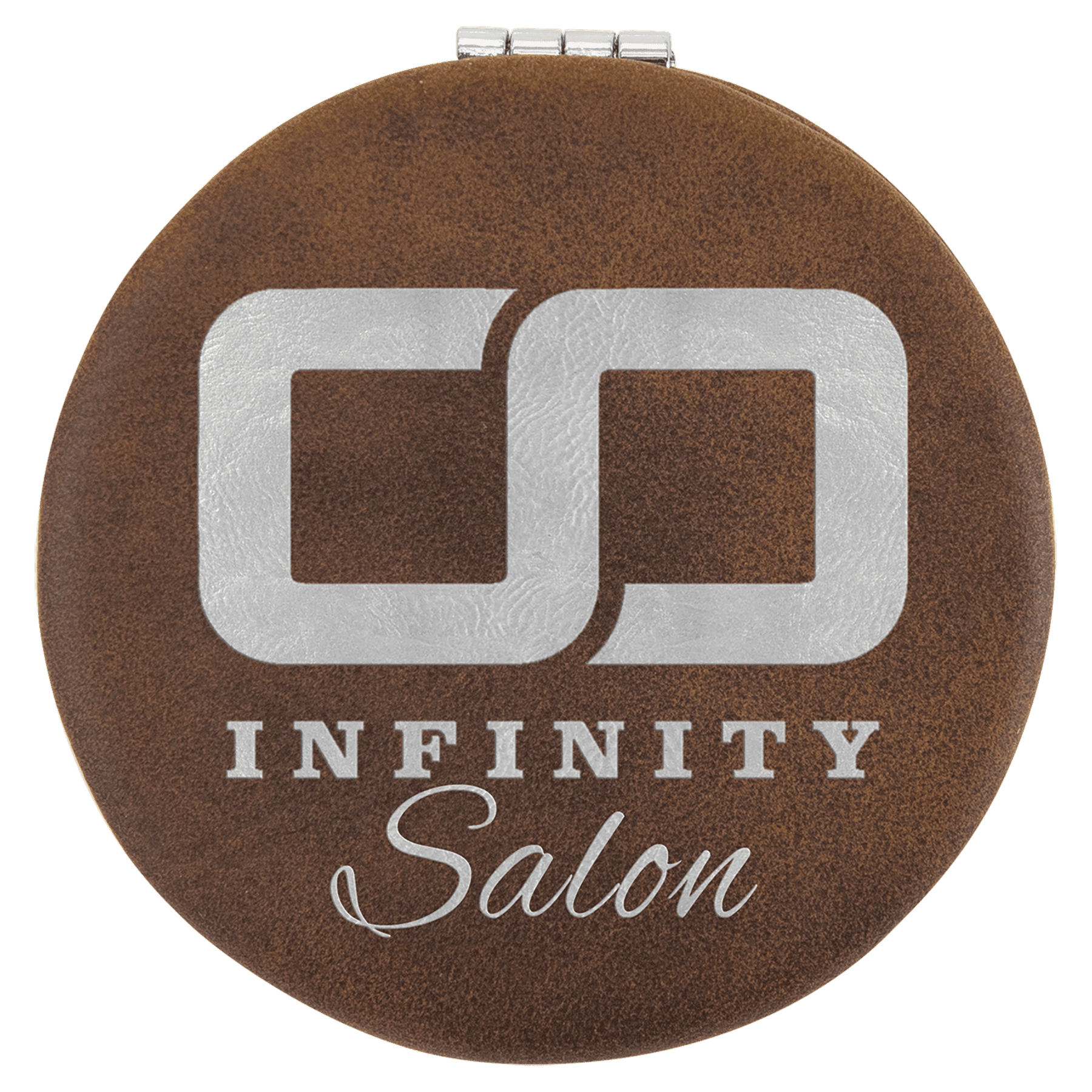 2 1/2" Laserable Leatherette Compact Mirror - JDS